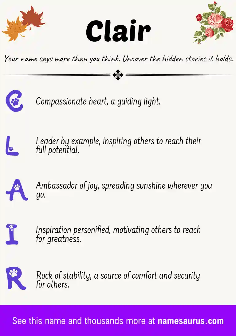 Acrostic poem about Clair.