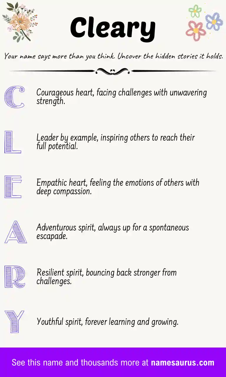 Acrostic poem about Cleary.