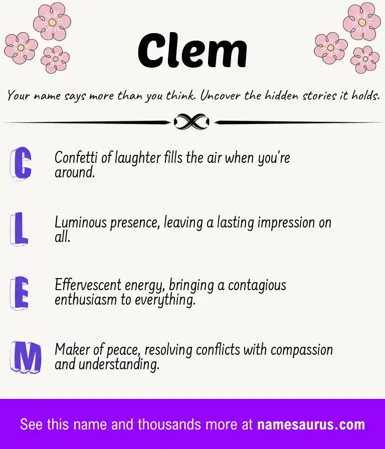 Acrostic poem about Clem.