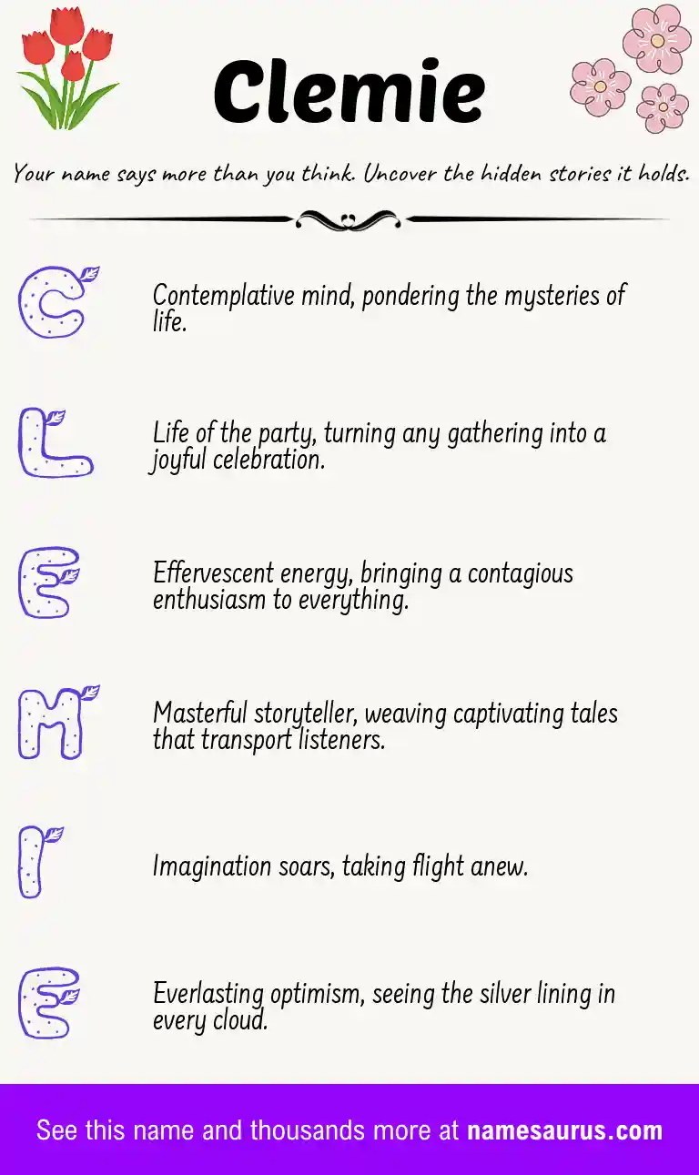 Acrostic poem about Clemie.