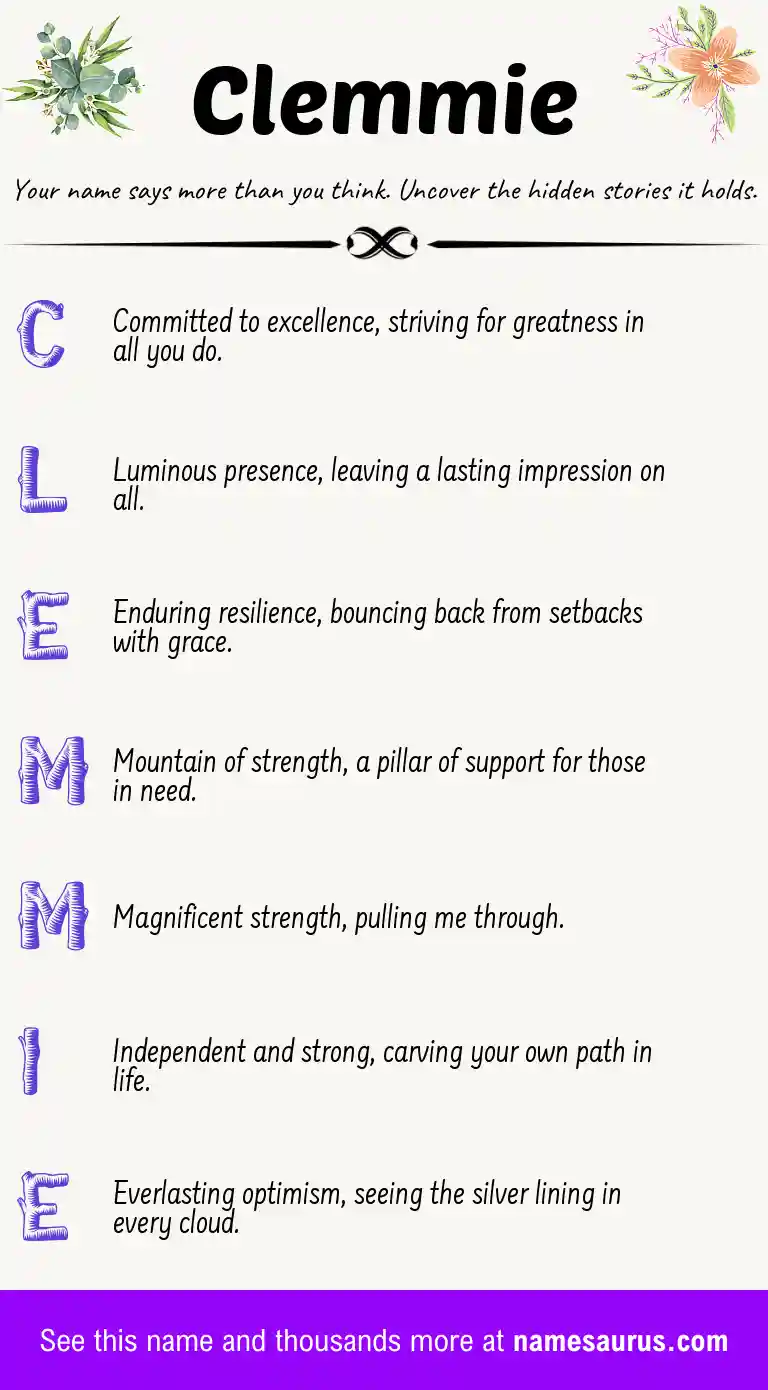 Acrostic poem about Clemmie.