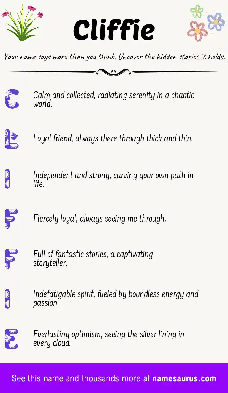 Acrostic poem about Cliffie.