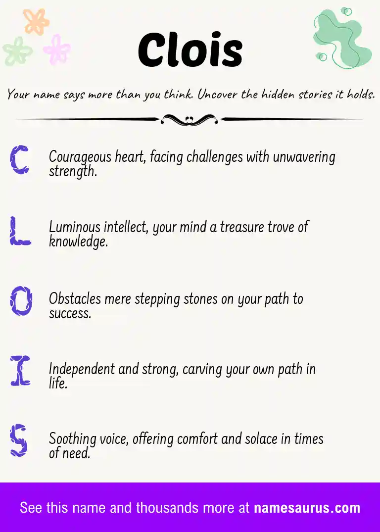 Acrostic poem about Clois.