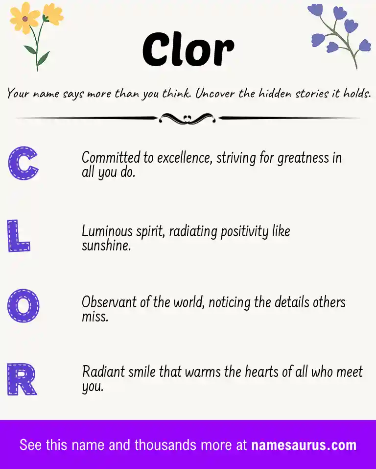 Acrostic poem about Clor.