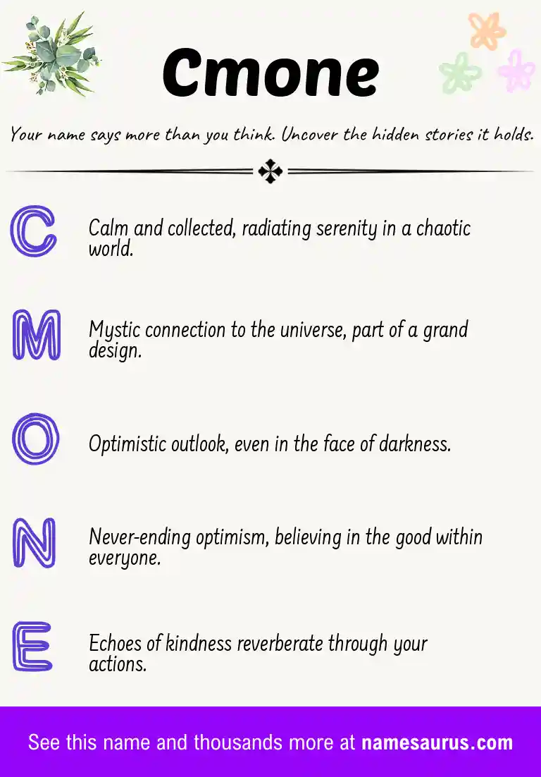Acrostic poem about Cmone.