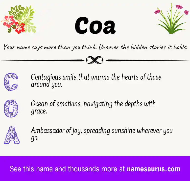 Acrostic poem about Coa.