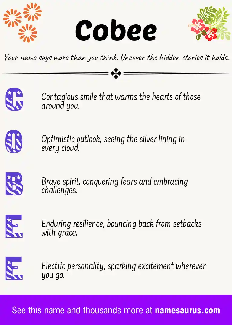 Acrostic poem about Cobee.