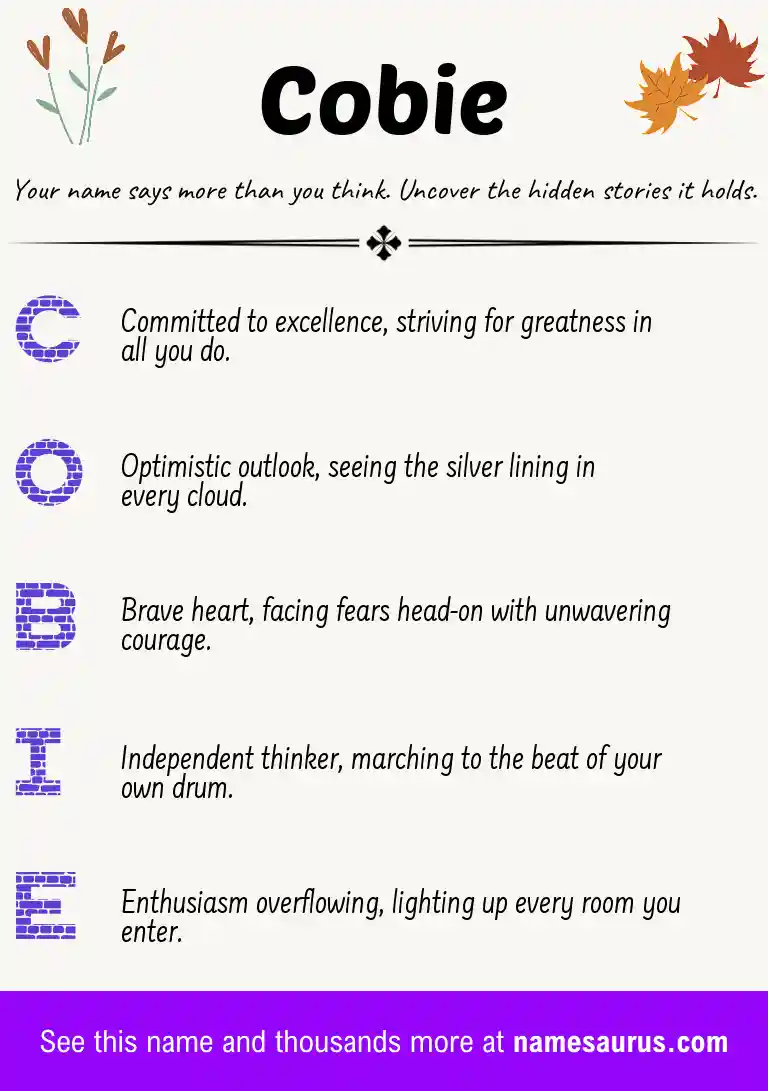 Acrostic poem about Cobie.