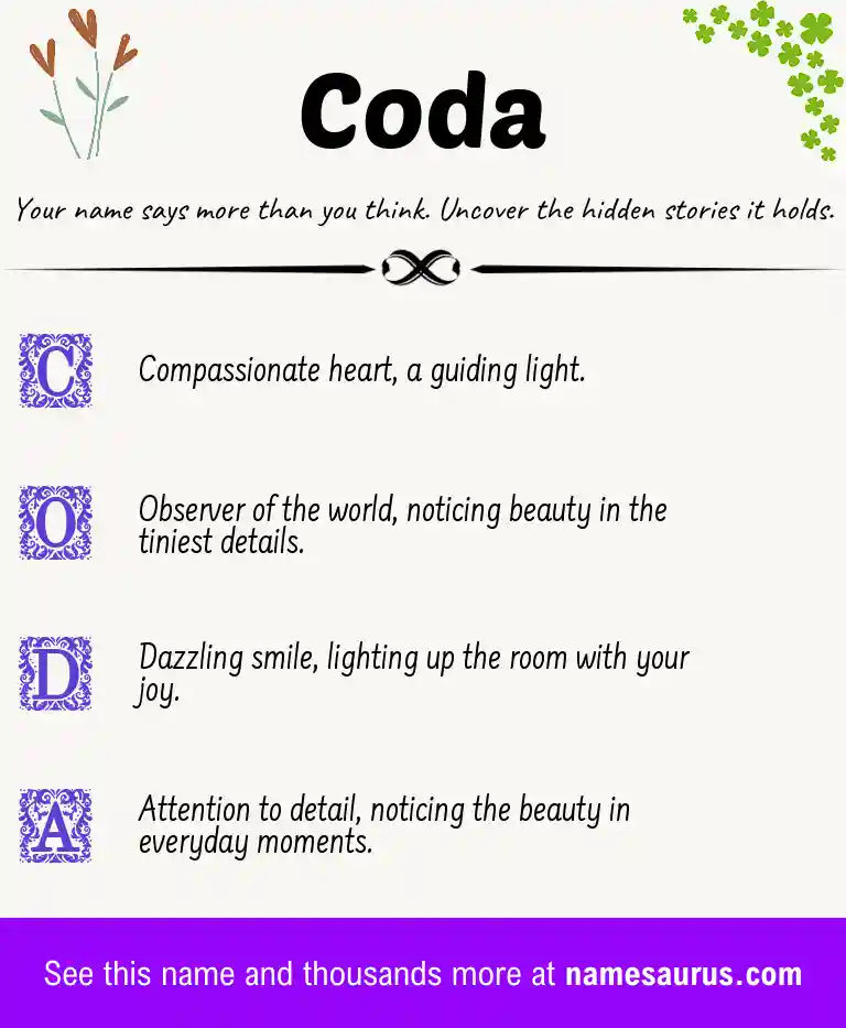 Acrostic poem about Coda.