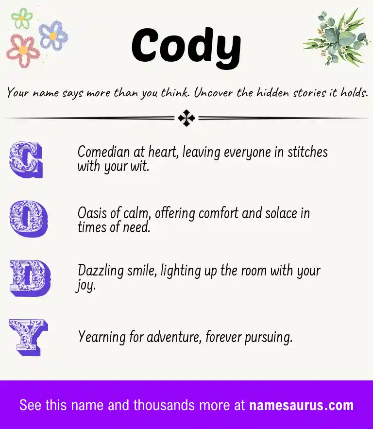 Acrostic poem about Cody.