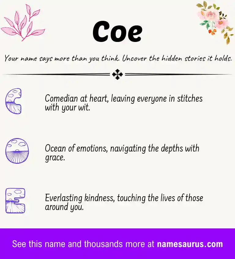 Acrostic poem about Coe.