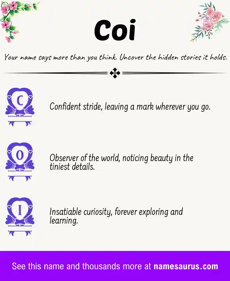 Acrostic poem about Coi.