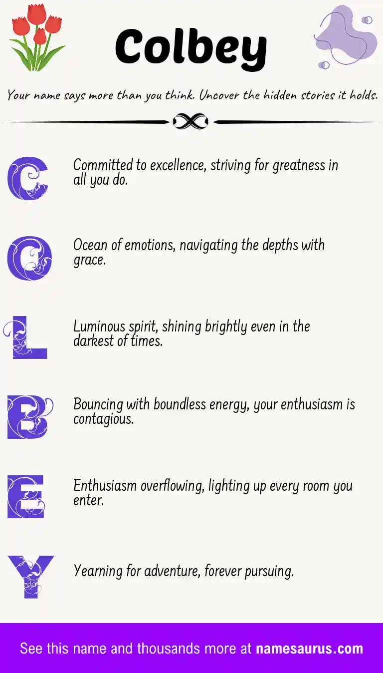 Acrostic poem about Colbey.