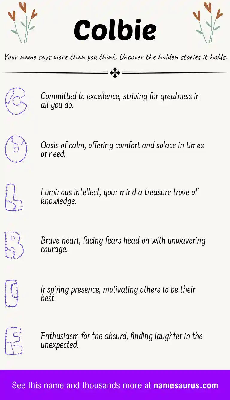 Acrostic poem about Colbie.