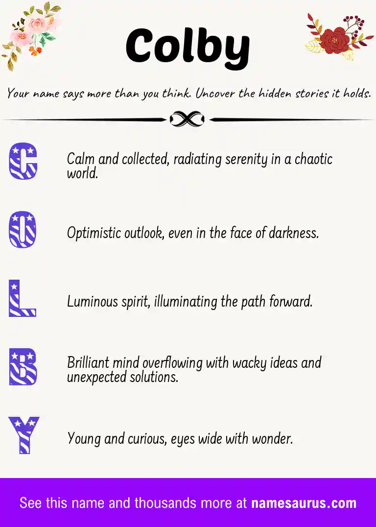 Acrostic poem about Colby.