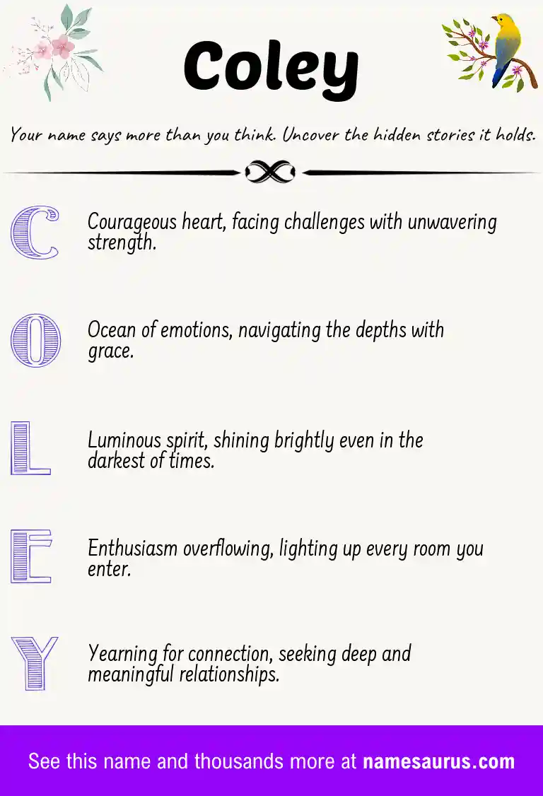 Acrostic poem about Coley.