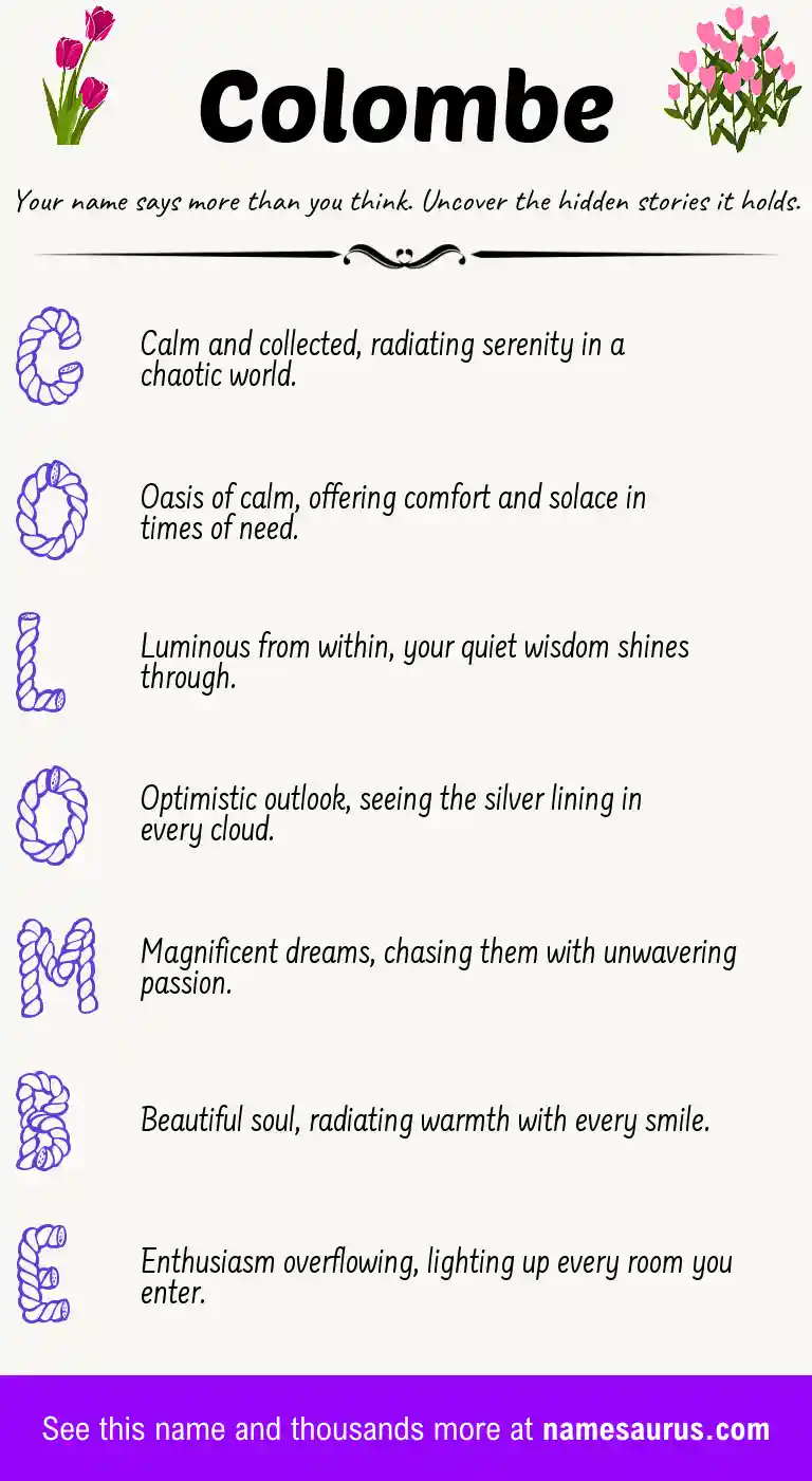 Acrostic poem about Colombe.