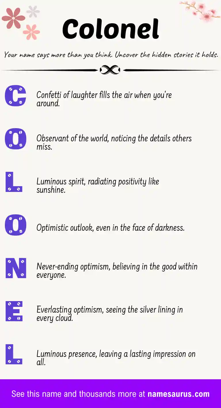 Acrostic poem about Colonel.