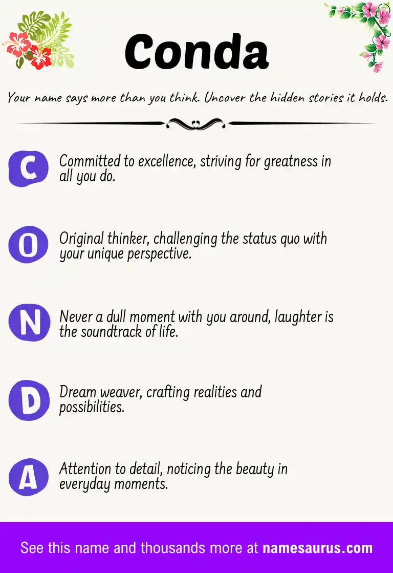 Acrostic poem about Conda.