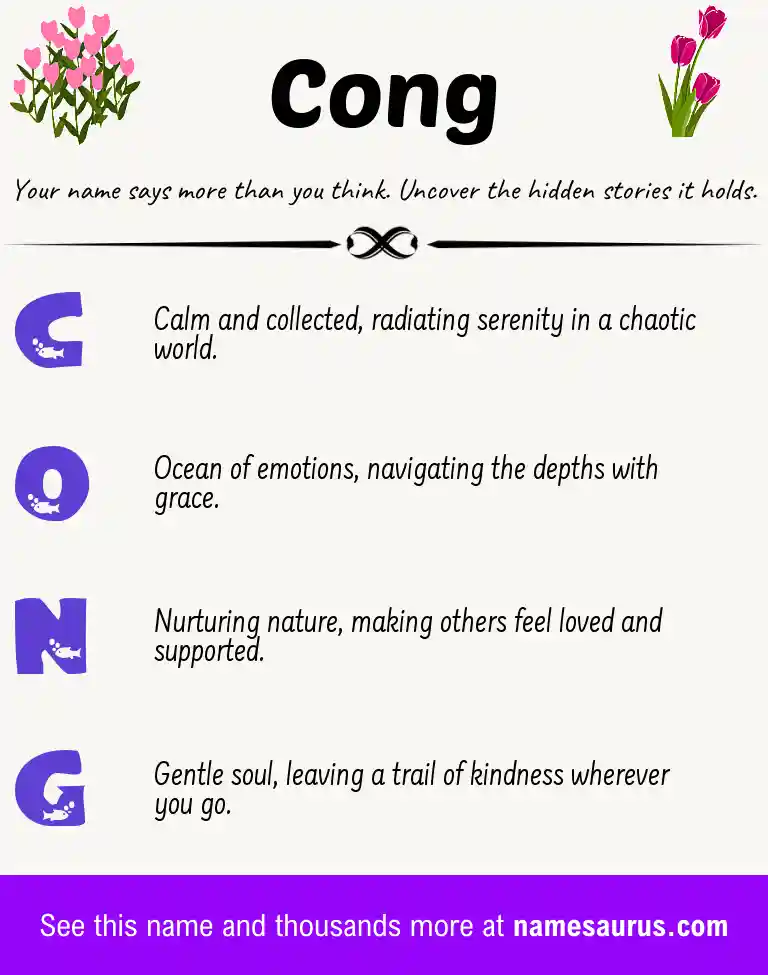 Acrostic poem about Cong.