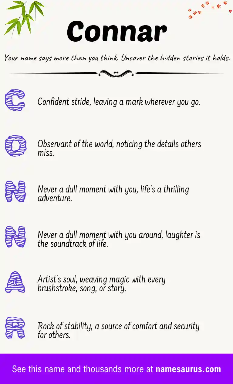 Acrostic poem about Connar.
