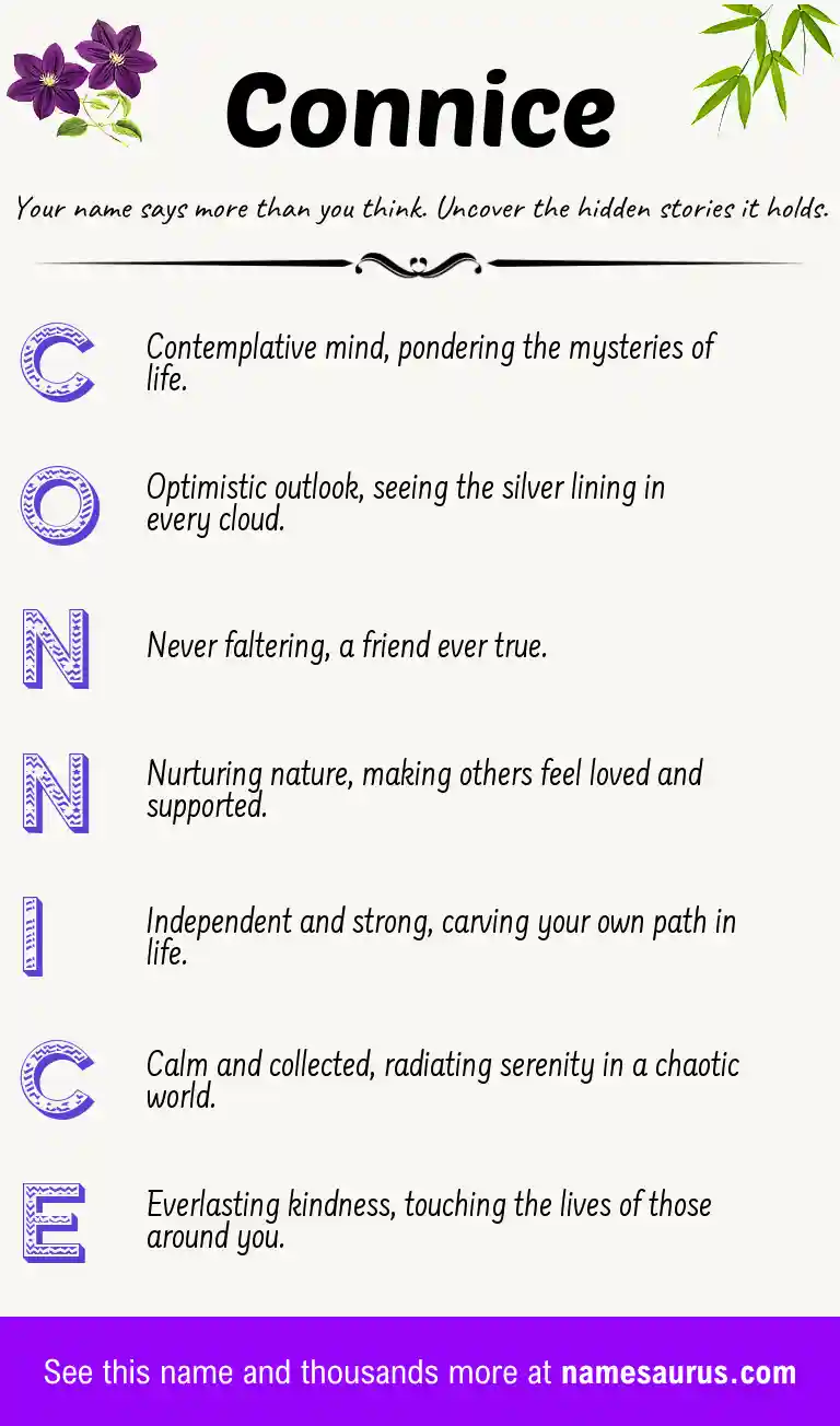 Acrostic poem about Connice.