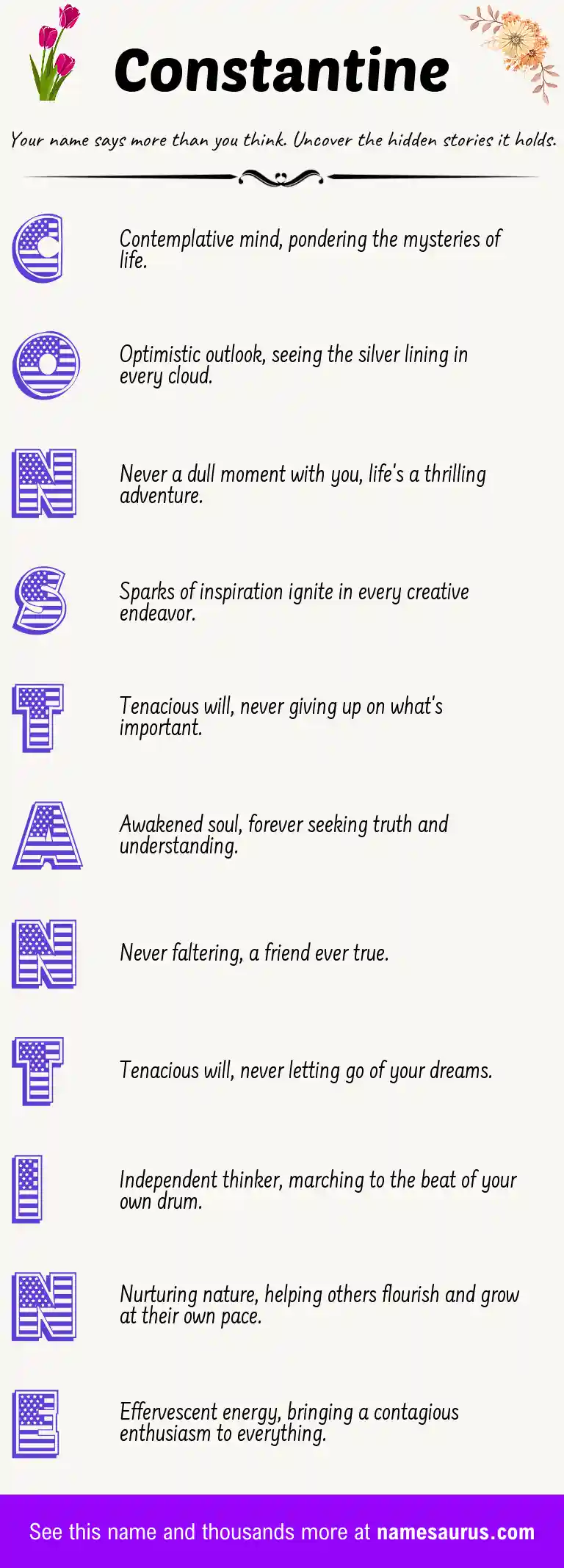 Acrostic poem about Constantine.