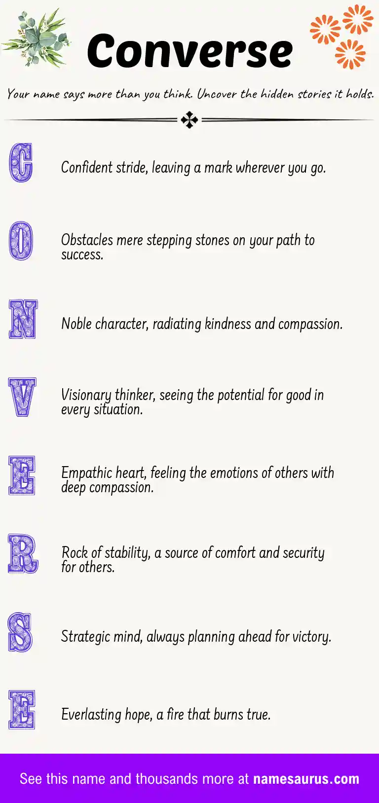 Acrostic poem about Converse.
