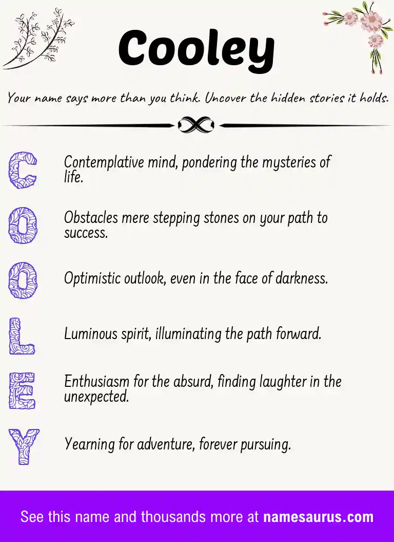Acrostic poem about Cooley.