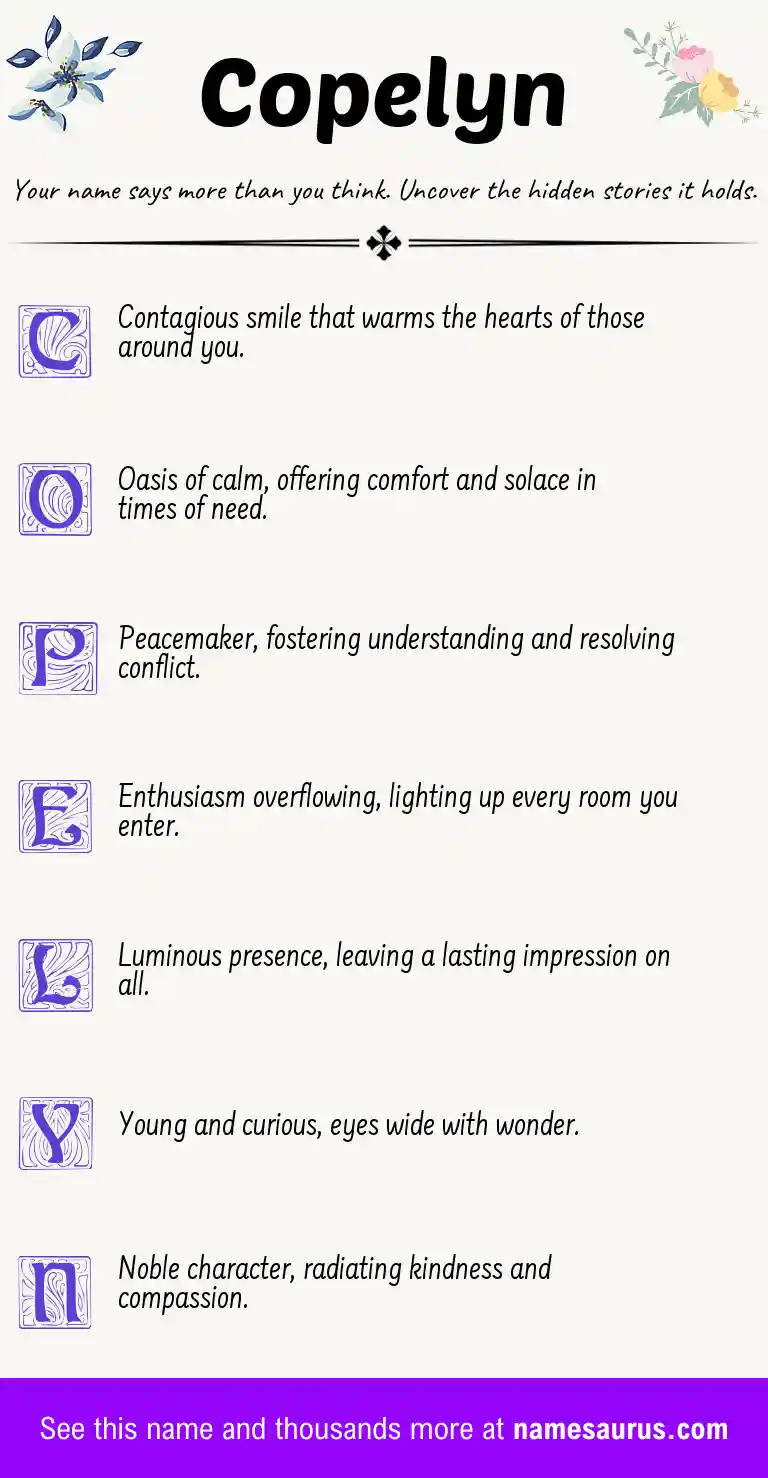 Acrostic poem about Copelyn.