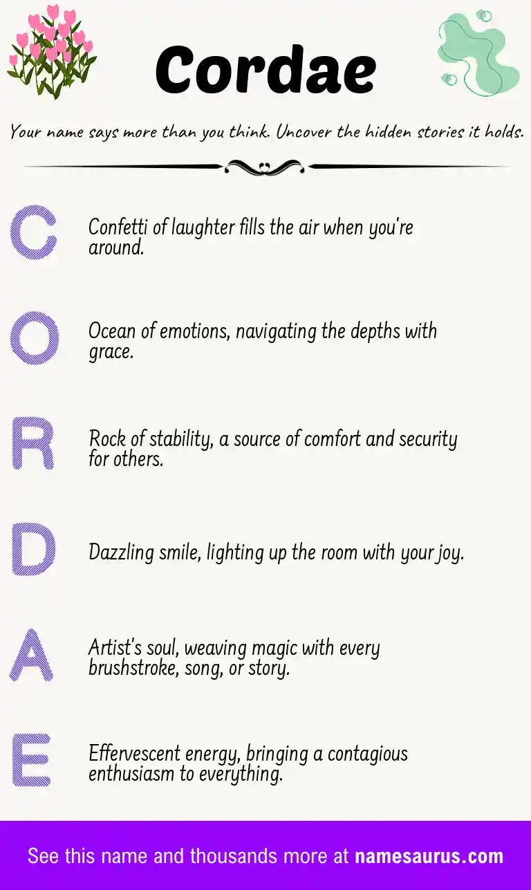 Acrostic poem about Cordae.