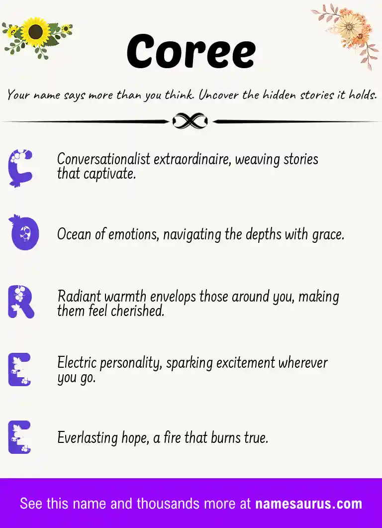 Acrostic poem about Coree.
