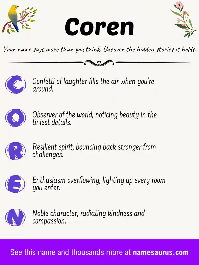 Acrostic poem about Coren.