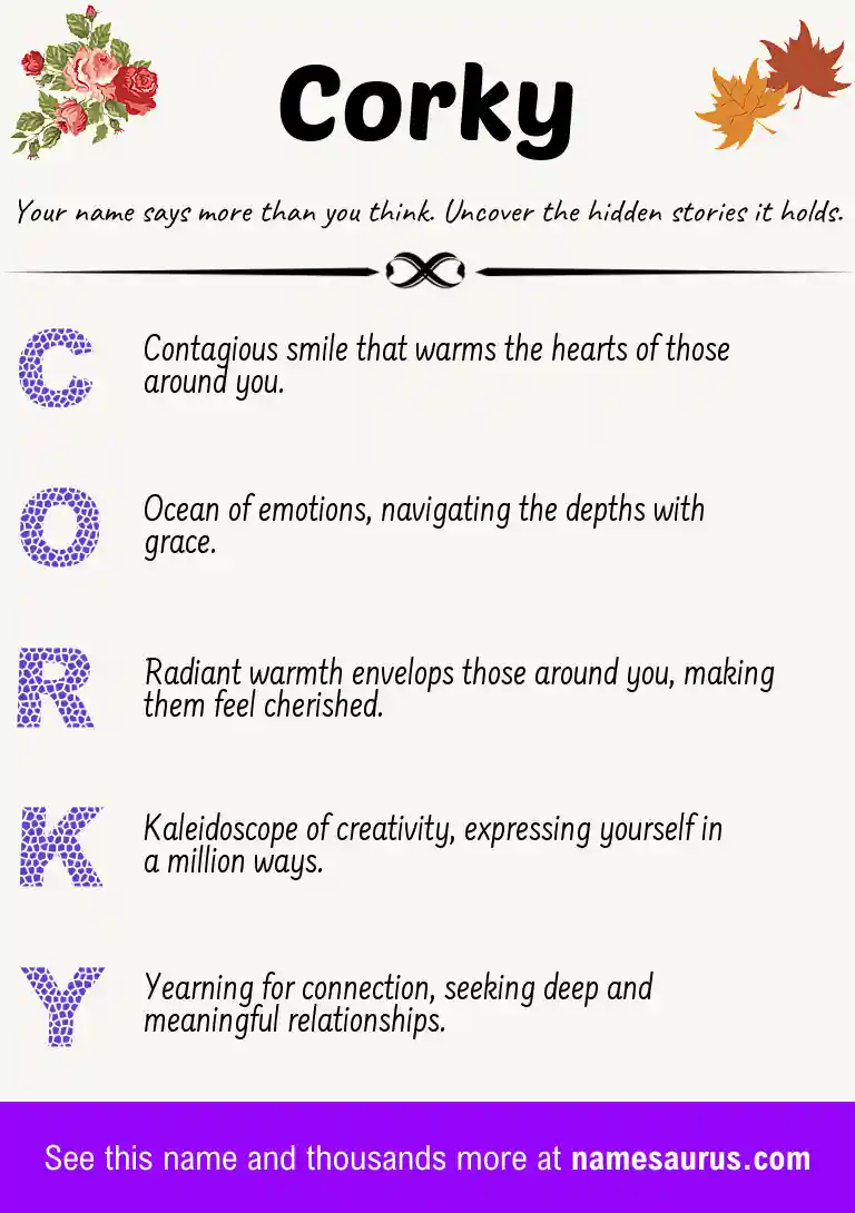 Acrostic poem about Corky.