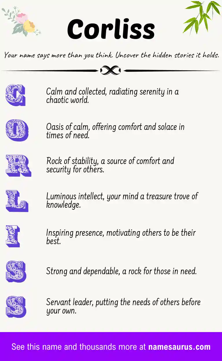 Acrostic poem about Corliss.