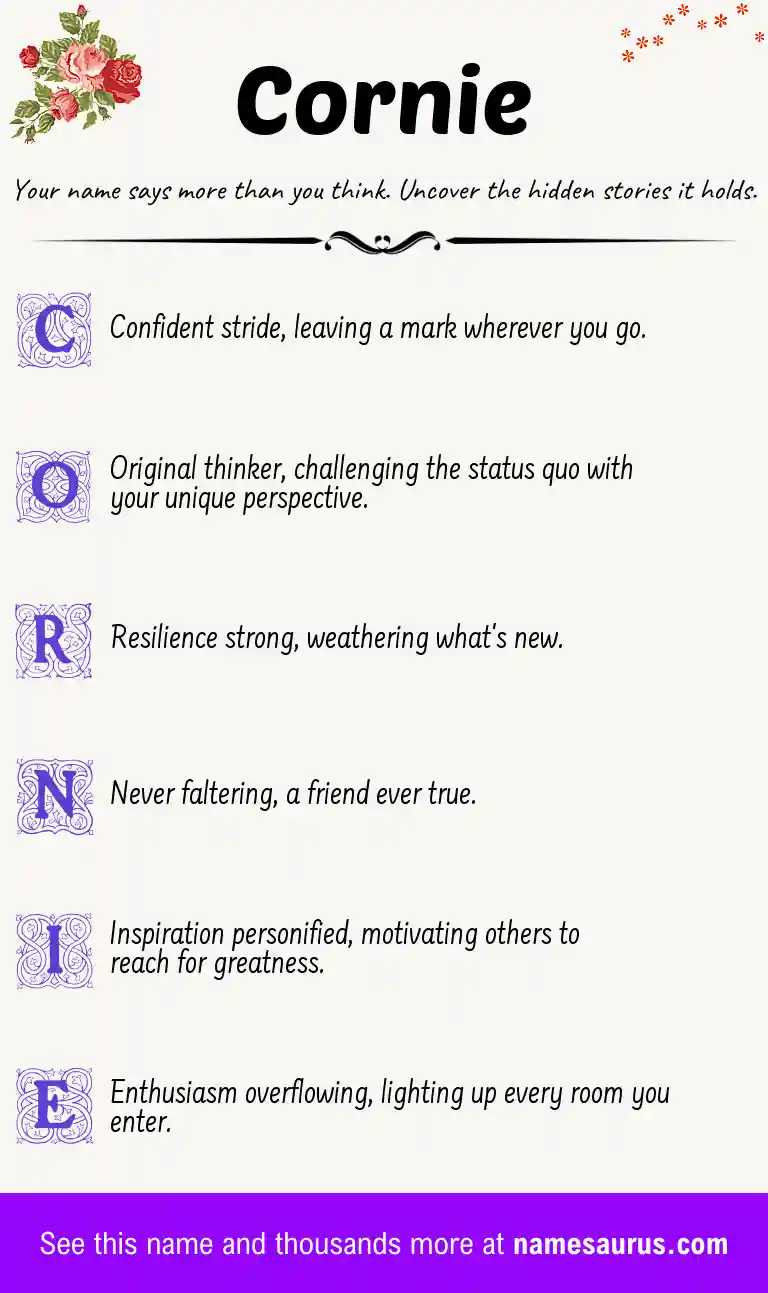 Acrostic poem about Cornie.