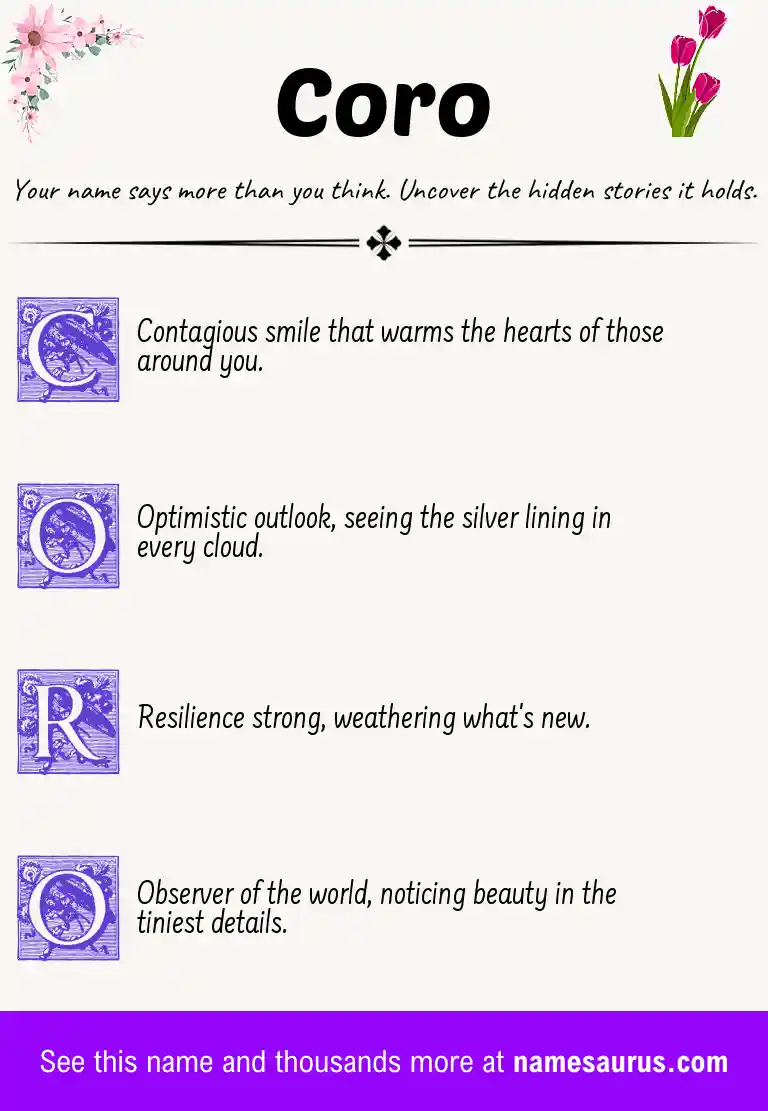Acrostic poem about Coro.