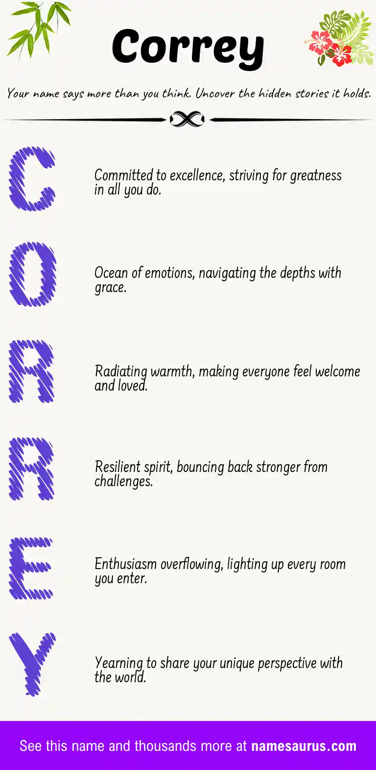 Acrostic poem about Correy.