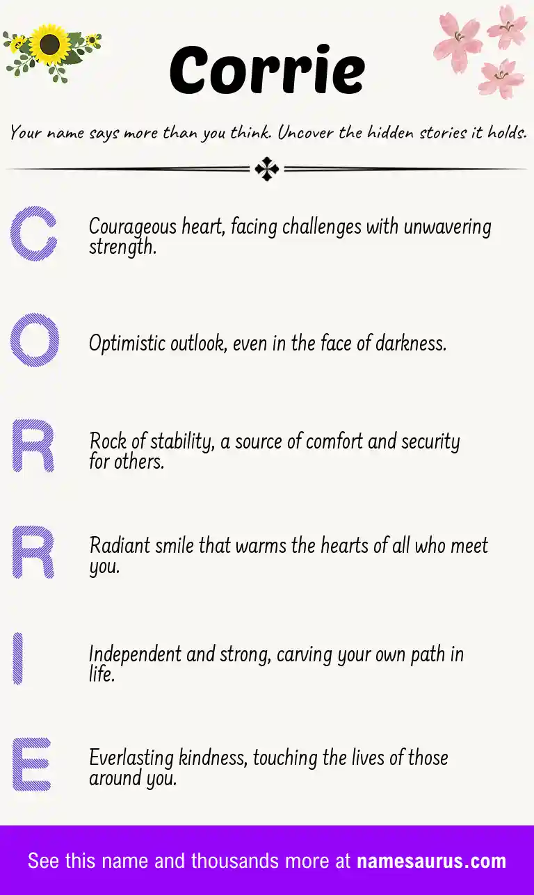 Acrostic poem about Corrie.