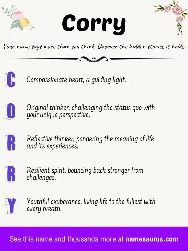 Acrostic poem about Corry.