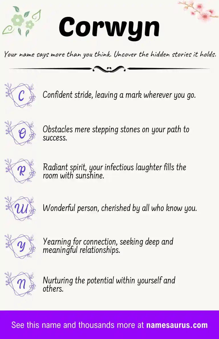Acrostic poem about Corwyn.