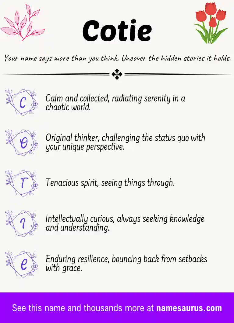 Acrostic poem about Cotie.