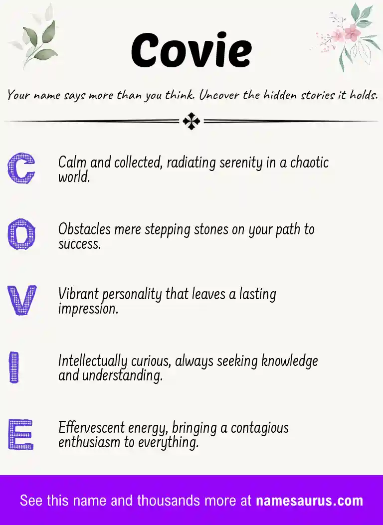 Acrostic poem about Covie.