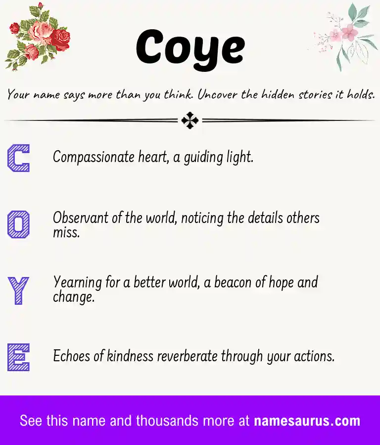 Acrostic poem about Coye.