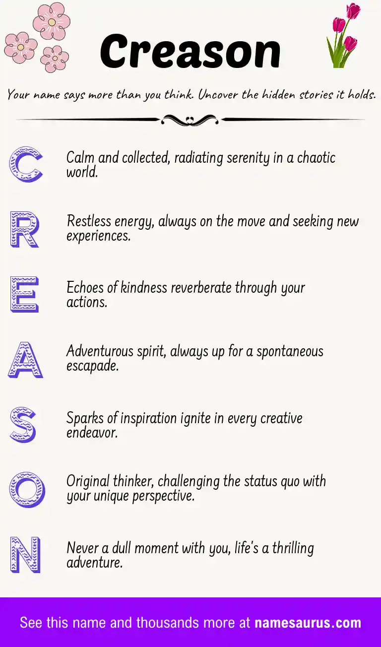 Acrostic poem about Creason.