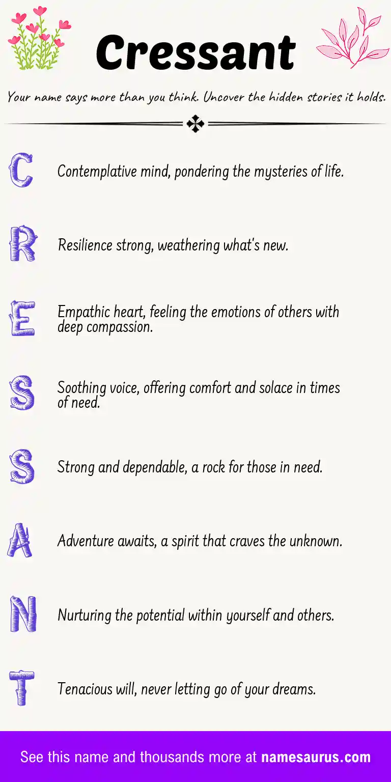 Acrostic poem about Cressant.