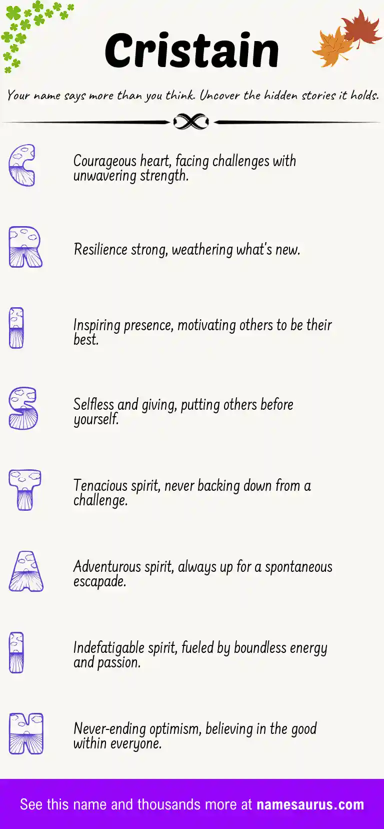 Acrostic poem about Cristain.