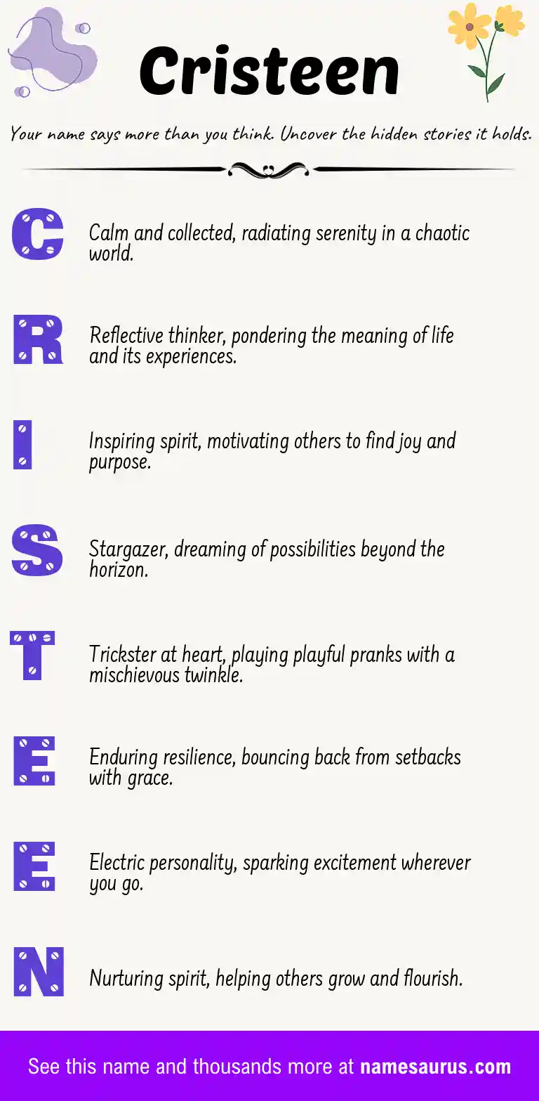 Acrostic poem about Cristeen.