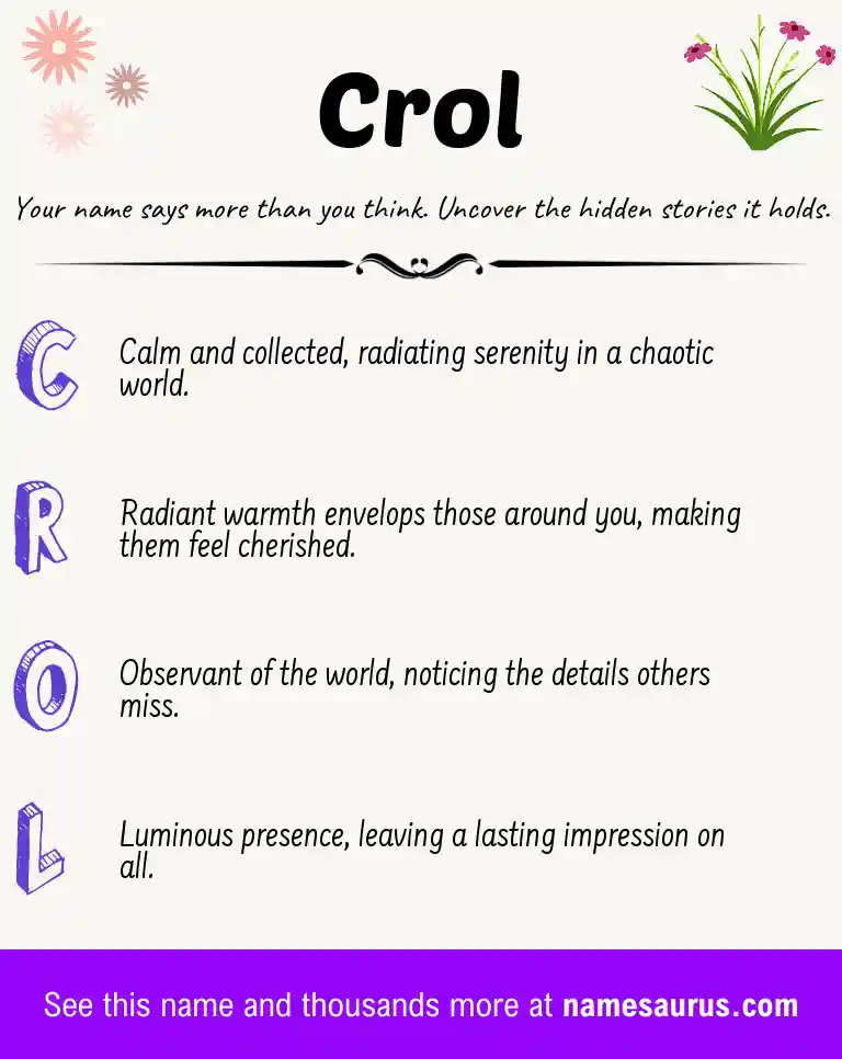 Acrostic poem about Crol.