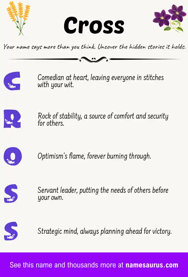 Acrostic poem about Cross.
